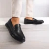 کفش رسمی مردانه کفش لوفر مردانه کلاسیک با ظاهر چرمی مشکی - طراحی شیک و ساده، زیره راحت - 3915
