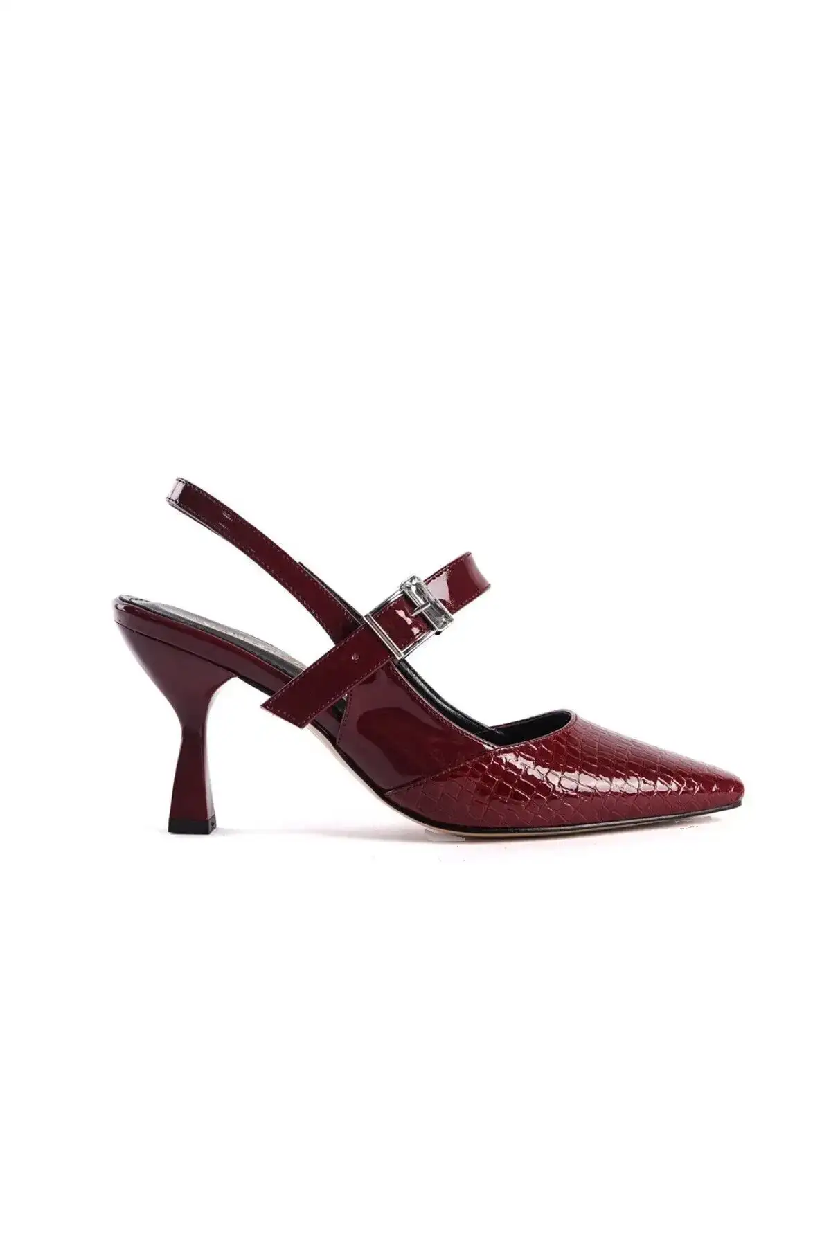 کفش پاشنه بلند زنانه  پاشنه   طراحی شده با بند قفلی با روکش کِروکوی بور do - 5131 کفش پاشنه بلند زنانه پاشنه طراحی شده با بند قفلی با روکش کِروکوی بور do - 5131