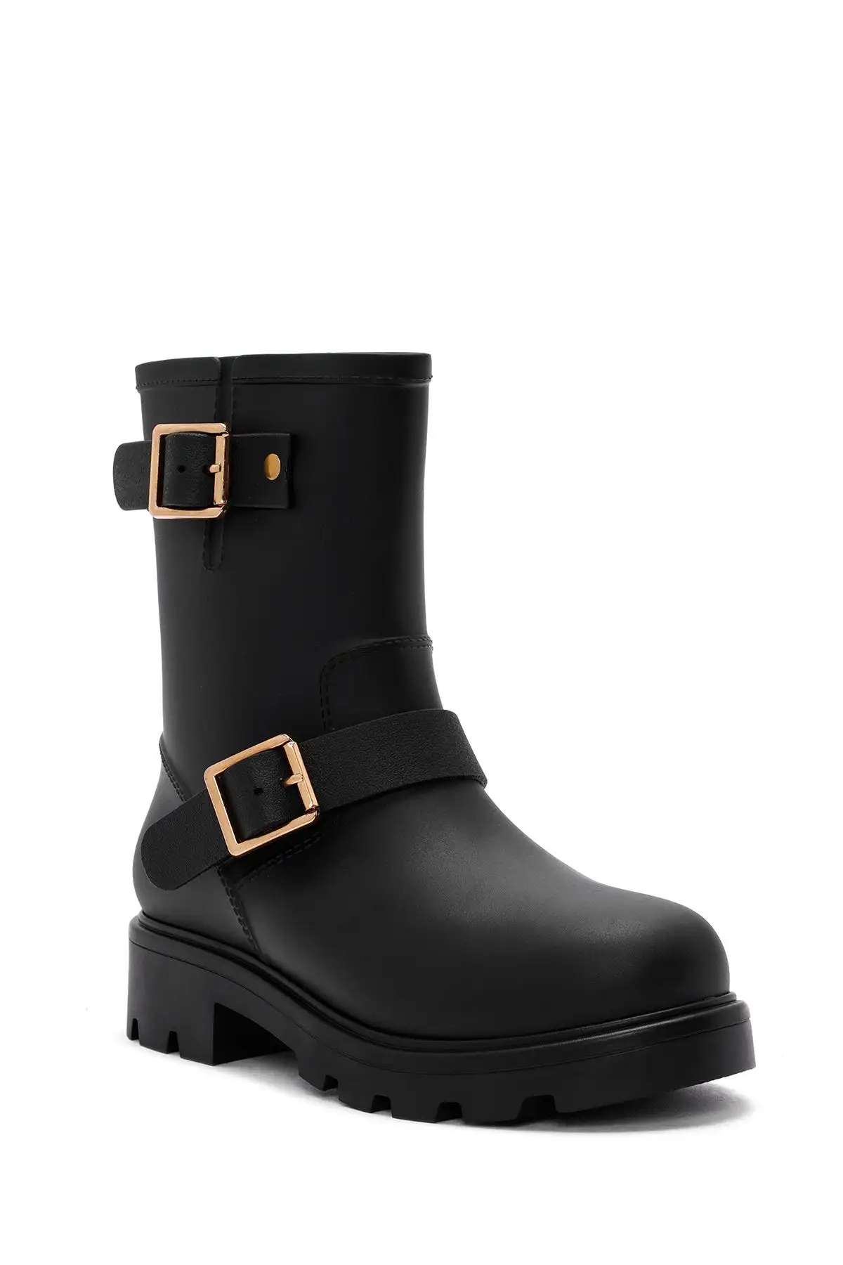 بوت و نیم بوت زنانه چکمه بارانی  مشکی با جزئیات زینتی 24WFE4751PV - 5030 بوت و نیم بوت زنانه چکمه بارانی مشکی با جزئیات زینتی 24WFE4751PV - 5030