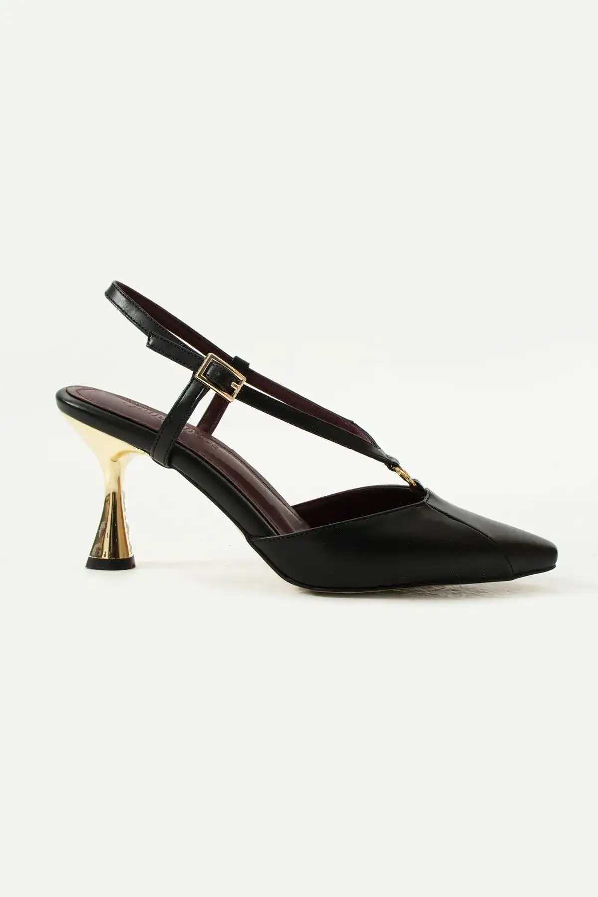 کفش پاشنه‌ بلند زنانه دار مات مشکی لوکس با جزئیات طلایی - مناسب برای ترکیب‌های روزمره و مناسبت‌های ویژه شیک و زیبا - 4428