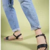 کفش صندل زنانه سندل 0012058 چرم سیاه - 4861
