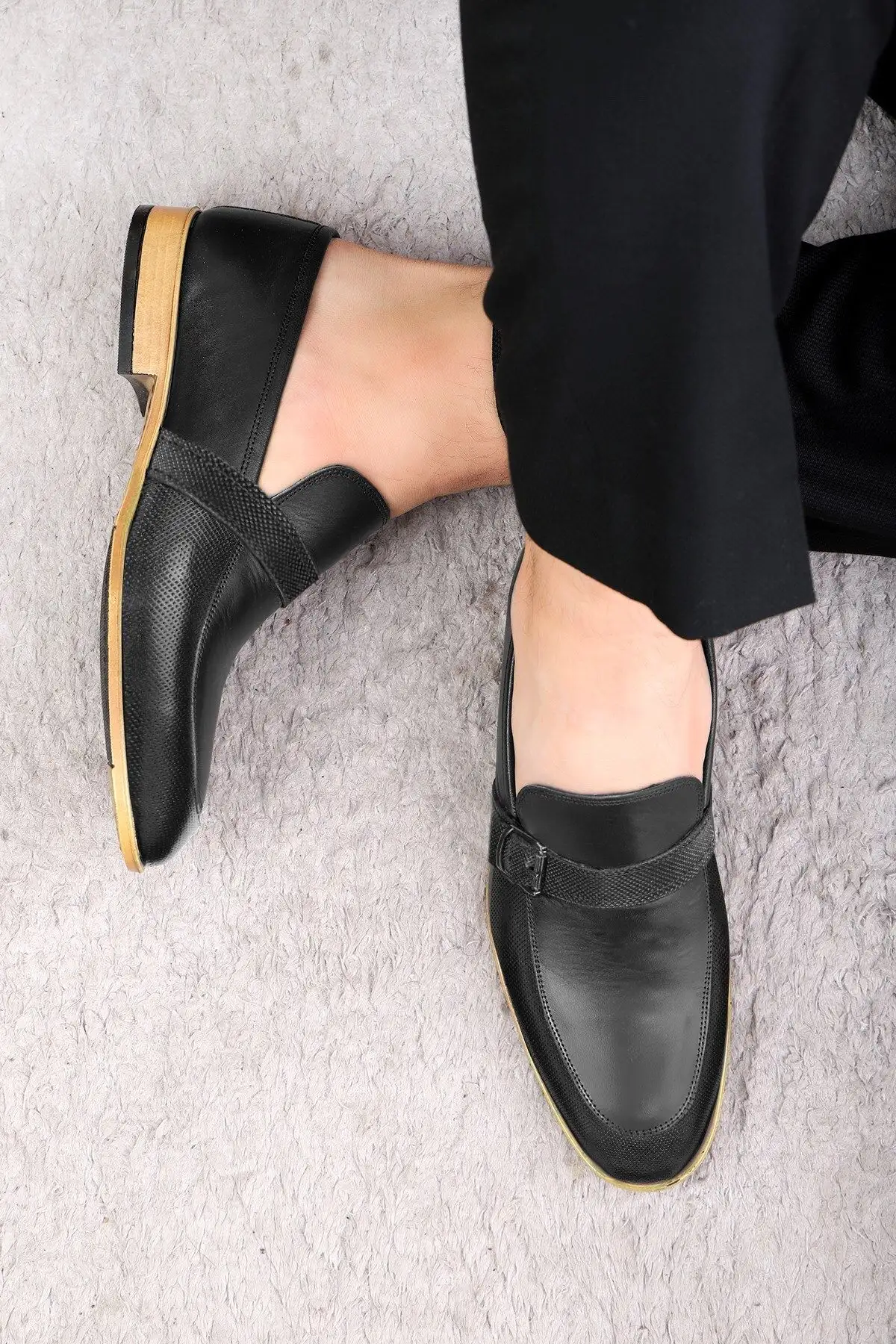 سایز بزرگ مردانه فیلای حکیکی کفش کلاسیک مردانه چرمی، کفش کلاسیک لوفر - 3502