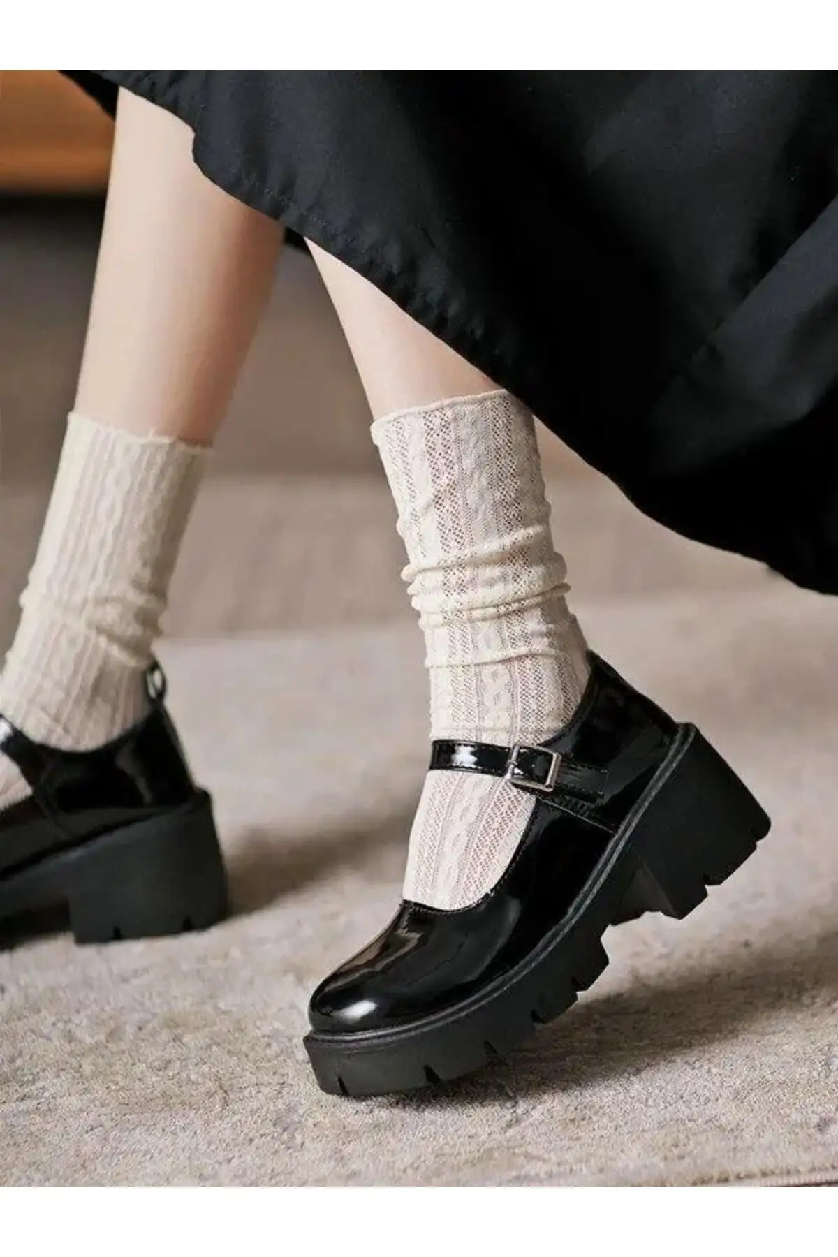 کفش پاشنه بلند زنانه  کالج لولیتا مشکی آکسفورد - 5072 کفش پاشنه بلند زنانه کالج لولیتا مشکی آکسفورد - 5072