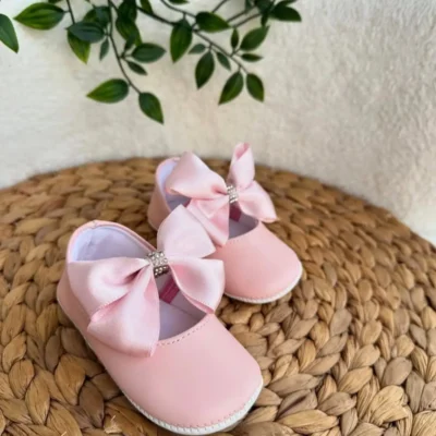 کفش نوزاد دختر کفش پاپوش دخترانه مدل پرنسس با سنگهای کریستالی - 3324