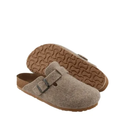 کفش راحتی خانه دمپایی پشمی اورتودنیک مردانه و زنانه ایثار، جلو بسته، مدل روزمره، رنگ فندقی (تبا) - 4612