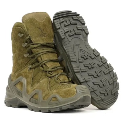 بوت مردانه نگهدارنده X چرم جیر ضد آب بدون زیپ مشکی - 4964