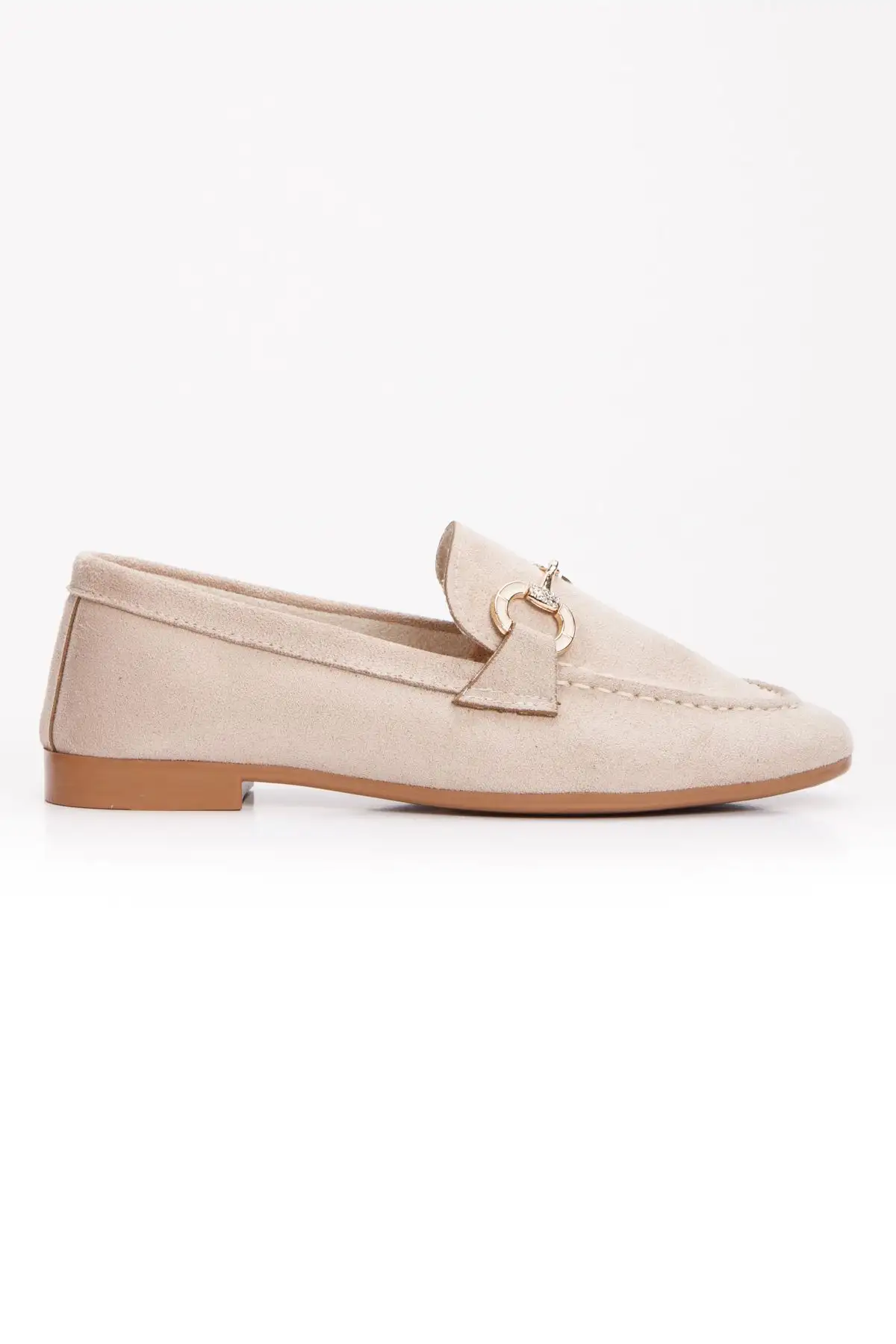 کفش تخت زنانه کفش راحتی زنانه متال توکالی از جنس جیر رنگ بژ - 3234 کفش تخت زنانه کفش راحتی زنانه متال توکالی از جنس جیر رنگ بژ - 3234