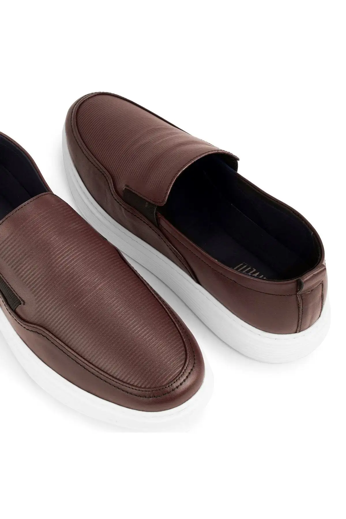 کفش سایز بزرگ مردانه روزمره چرم اصل سئون، لوفر، تابستانی، سبک قهوه‌ای - 5040