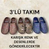 کفش راحتی خانه زنانه (ست ۳ عددی) - دمپایی فرش زنه - دمپایی گاذر گوندول زنانه - 3966