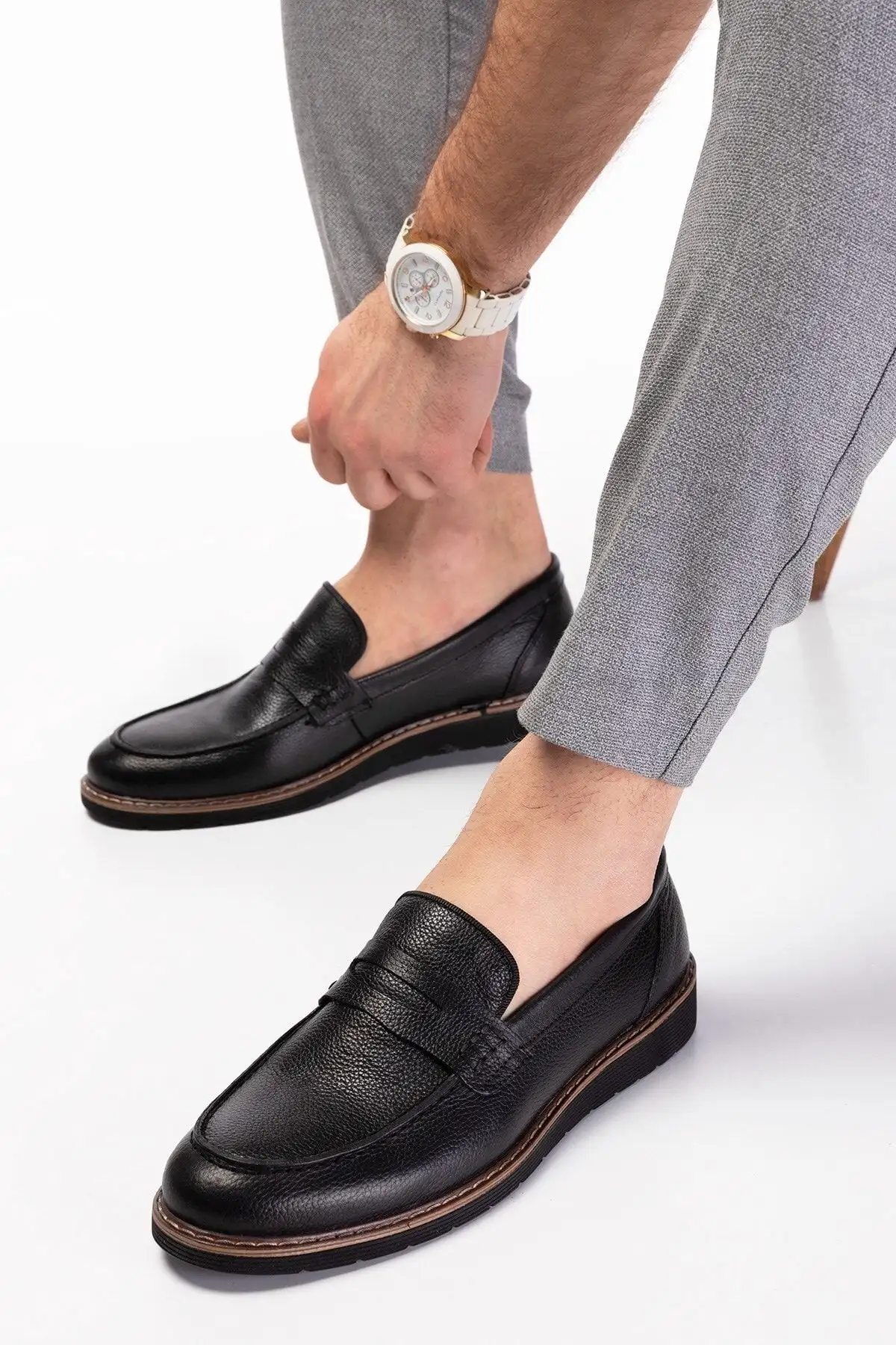 کفش روزمره مردانه  ساده چرم طبیعی  تابستانی - 4791 کفش روزمره مردانه ساده چرم طبیعی تابستانی - 4791