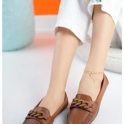 کفش اداری زنانه راحتی از چرم با sole نرم برای استفاده روزمره و ، مناسب برای فصل. - 5082