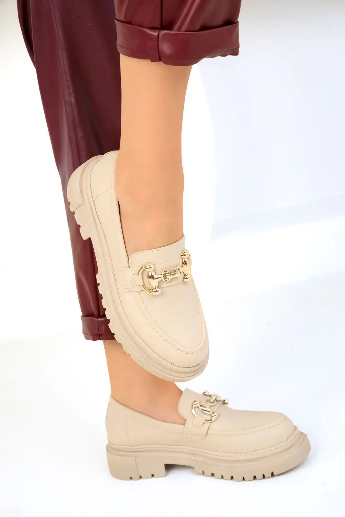 کفش تخت زنانه کفش لوفر زنانه BEJ مدل 17575 - 3229 کفش تخت زنانه کفش لوفر زنانه BEJ مدل 17575 - 3229