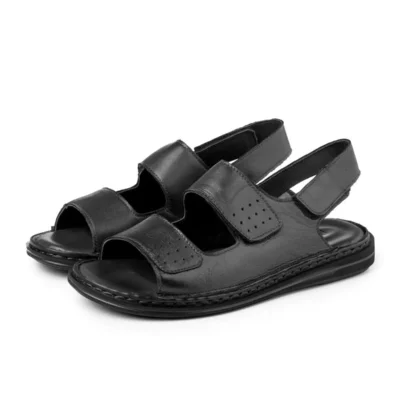 سایز بزرگ مردانه - صندل مردانه چرم طبیعی لواس - صندل چرم طبیعی - صندل با کفی ارتوپدیک - 3507