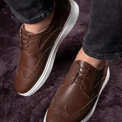 کفش سایز بزرگ مردانه روزمره چرم حقیقی شب، تابستانی، سبک، چرم با بند - 4230