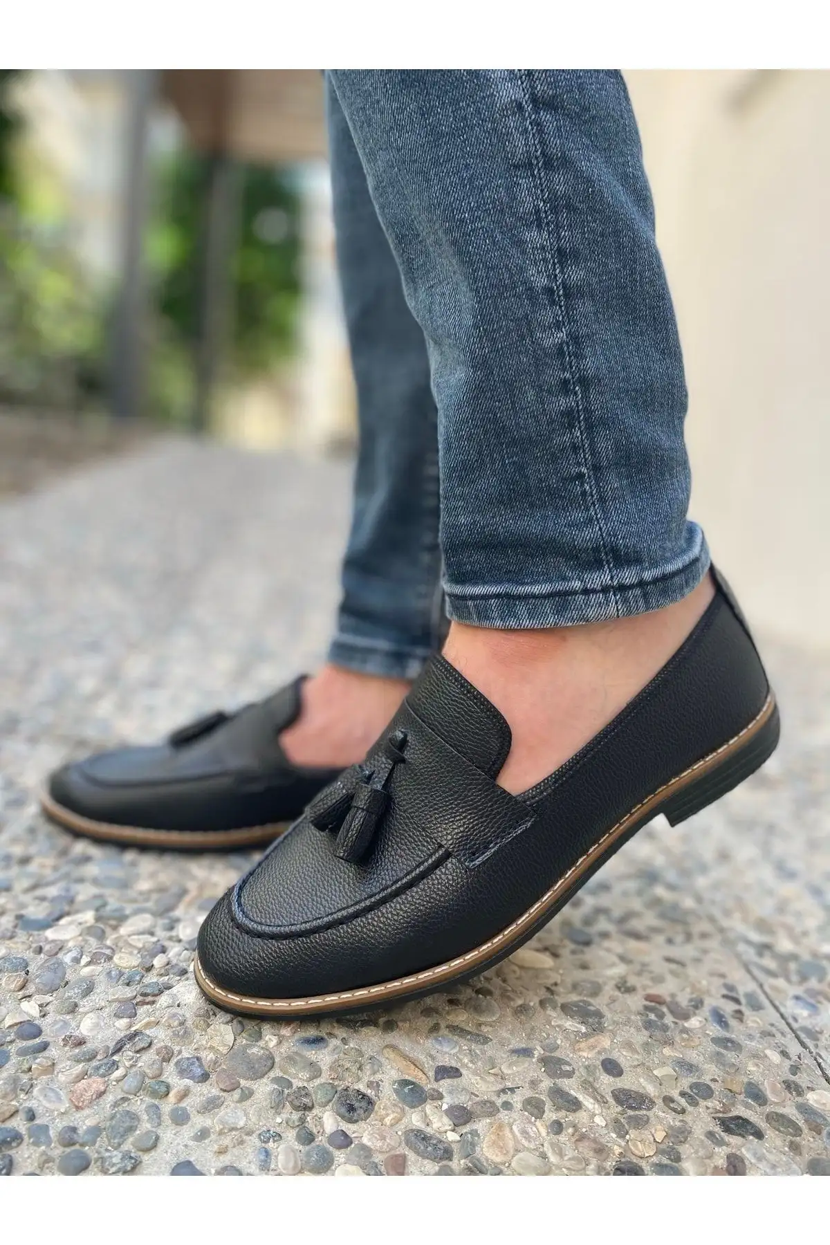 کفش روزمره مردانه کلاسیک مشکی با پاپوش - 4646 کفش روزمره مردانه کلاسیک مشکی با پاپوش - 4646