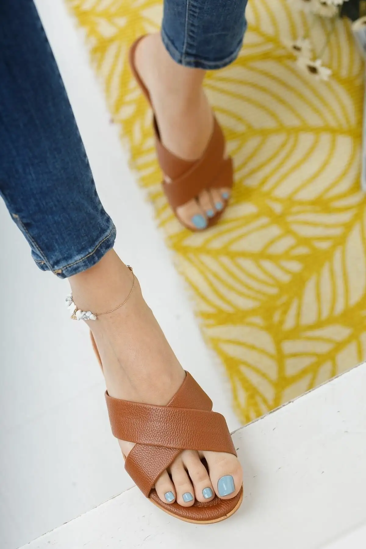 کفش راحتی خانه صندل روزمره زنانه چرم قهوهای، پکیج جهیزیه، مناسب برای مهمان، ، دریا، ساحل و تعطیلات - 5350 کفش راحتی خانه صندل روزمره زنانه چرم قهوهای، پکیج جهیزیه، مناسب برای مهمان، ، دریا، ساحل و تعطیلات - 5350