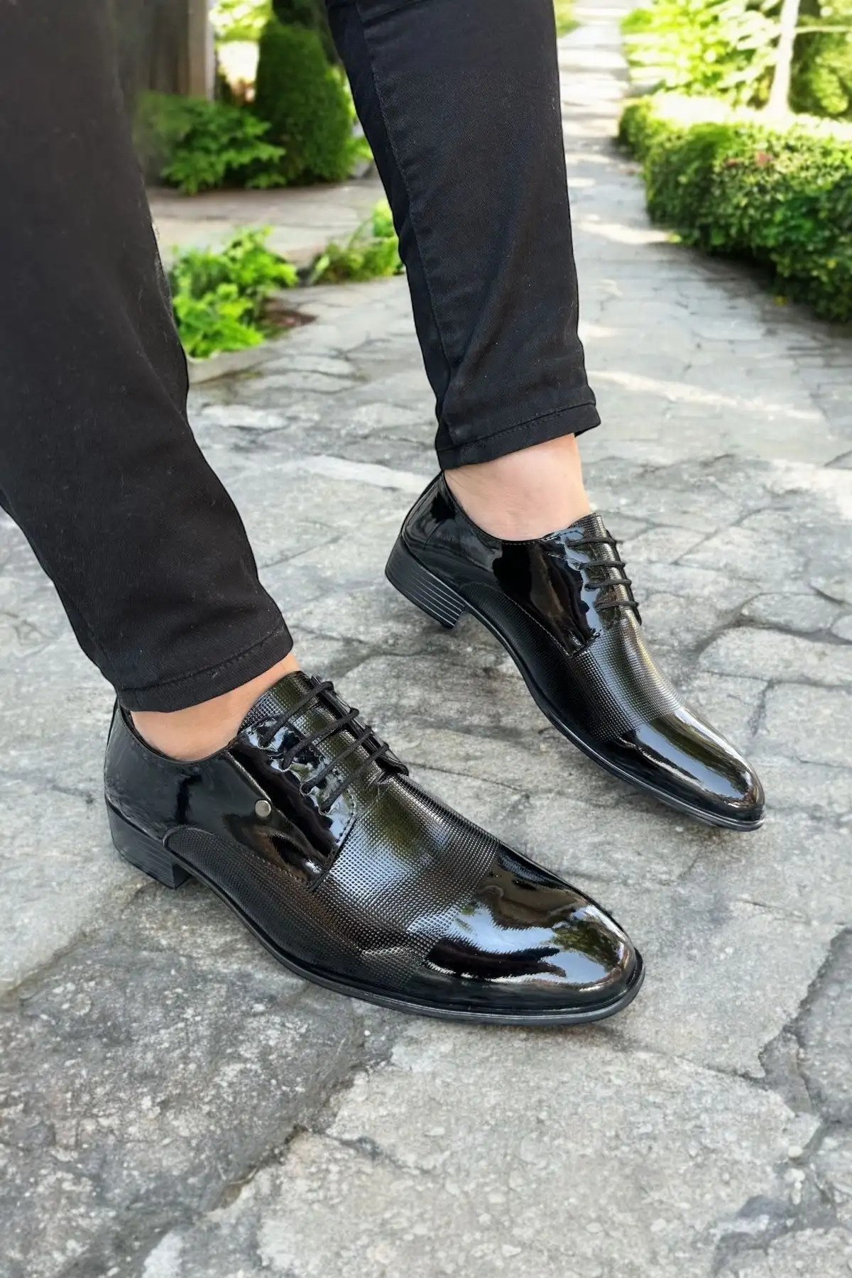 کفش رسمی مردانه کفش کلاسیک مردانه مشکی چرم با بند، شیک و مقاوم برای رویدادهای رسمی - 3899