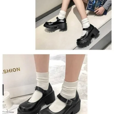 کفش روزمره مردانه لولیتای سبک هاراجوکو اکسفورد مشکی - 4823