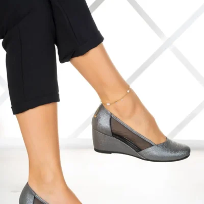 کفش پاشنه‌ بلند زنانه پاشنه دارای کفی نانو مشکی اویلین - 4337