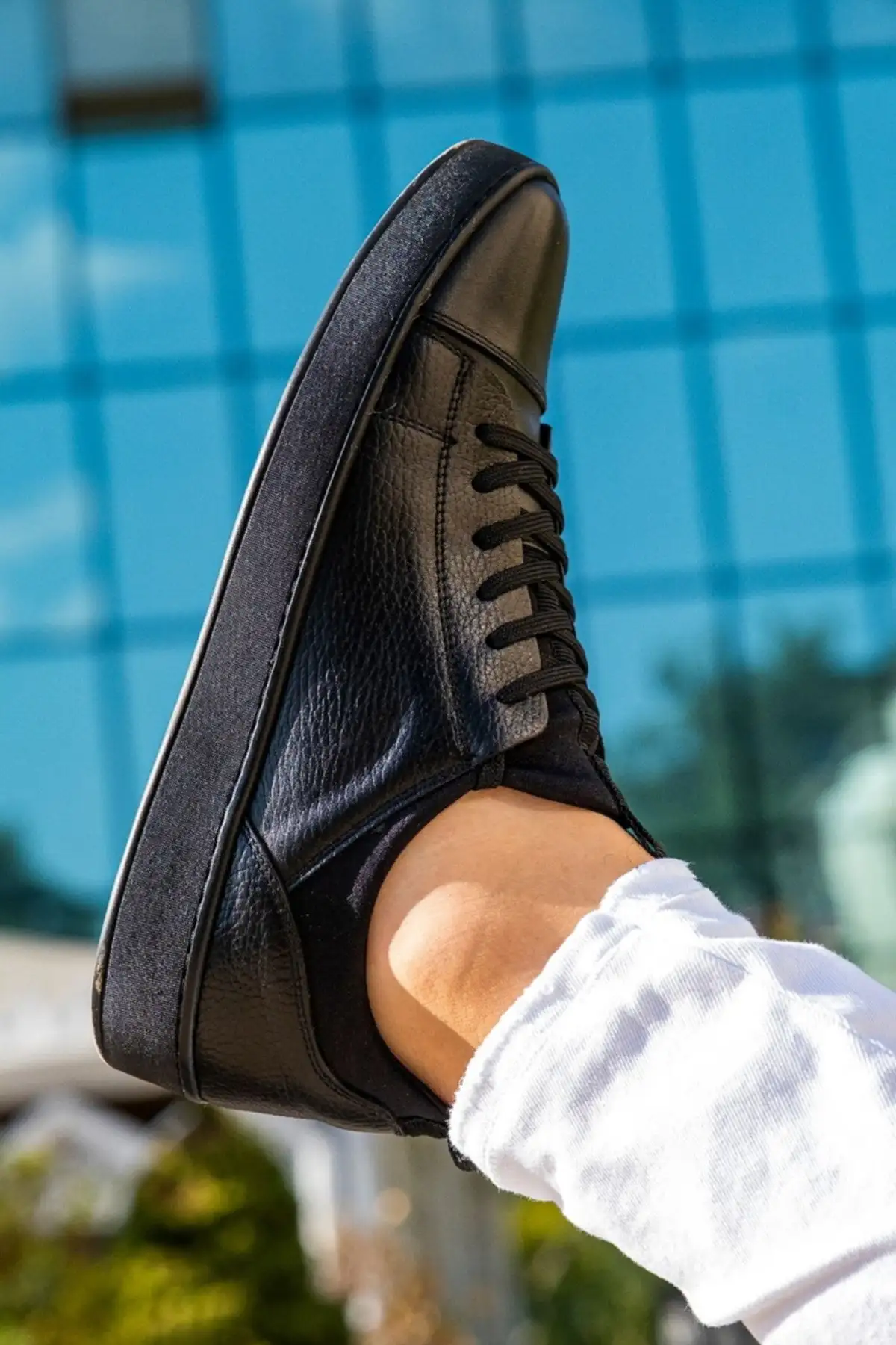 کفش روزمره مردانه   چرم طبیعی مشکی - 4787 کفش روزمره مردانه چرم طبیعی مشکی - 4787