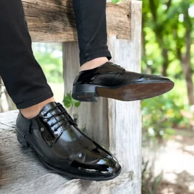 کفش رسمی مردانه کفش کلاسیک مردانه مشکی چرم با بند، شیک و مقاوم برای رویدادهای رسمی - 3899