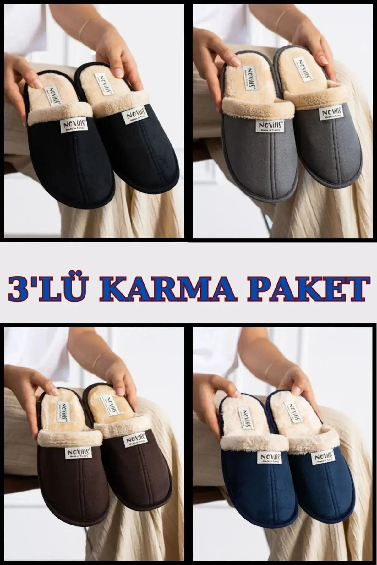 کفش راحتی خانه پک ۳ تایی دمپایی مردانه، دمپایی جهیزیه، دمپایی زمستانی، بی سر و صدا، با زیره سبک - 3968 کفش راحتی خانه پک ۳ تایی دمپایی مردانه، دمپایی جهیزیه، دمپایی زمستانی، بی سر و صدا، با زیره سبک - 3968