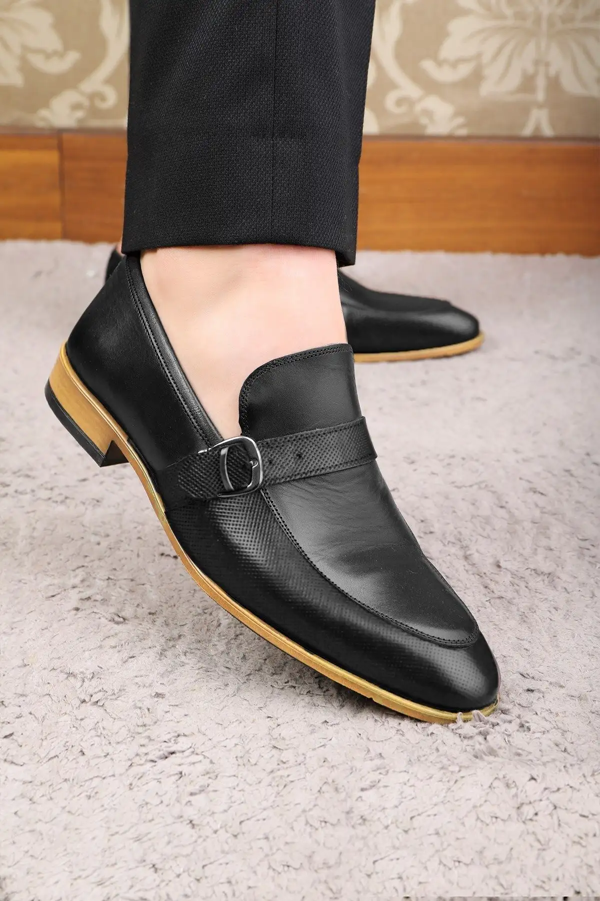 سایز بزرگ مردانه فیلای حکیکی کفش کلاسیک مردانه چرمی، کفش کلاسیک لوفر - 3502