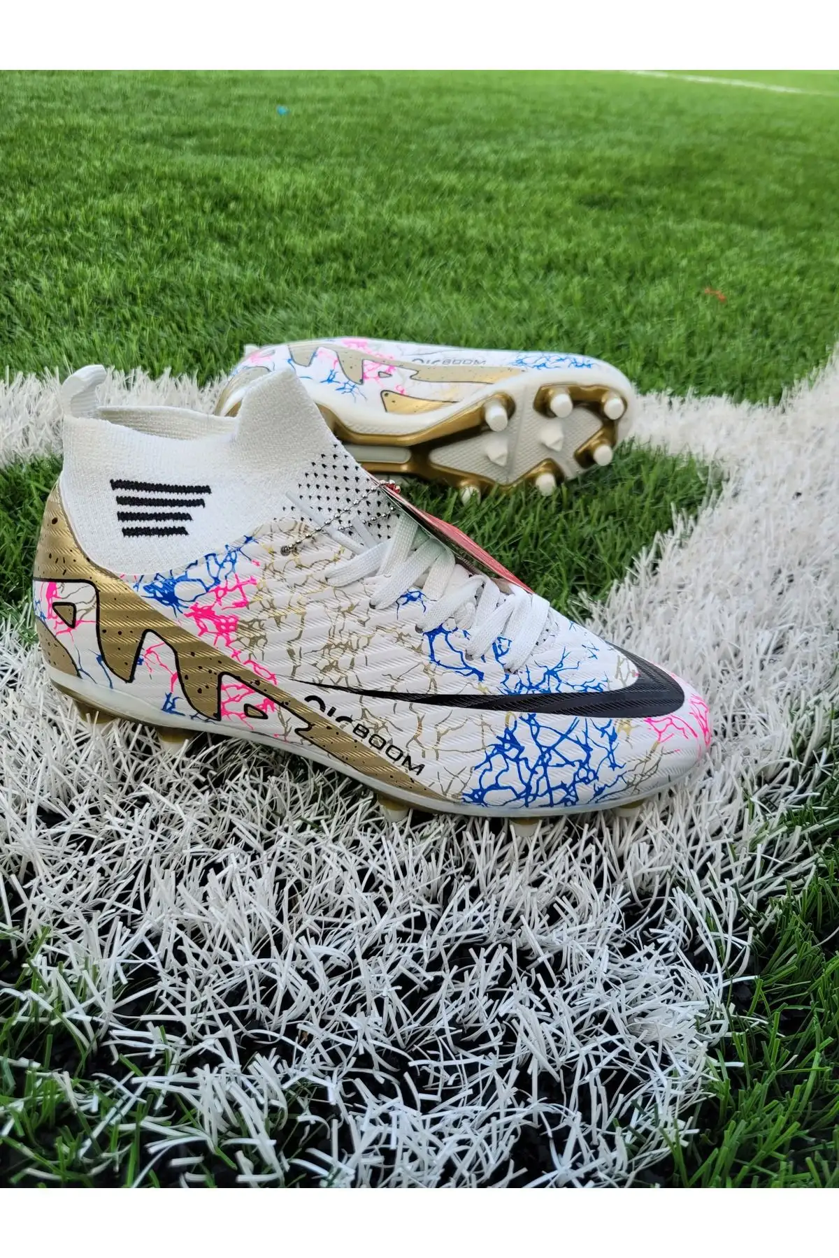 کفش نوزاد پسر کتانی فوتبال پروف کودک لالیگا ایر، فوتبال چمن، با جوراب، کافش مخصوص بزرگسالان. - 4110