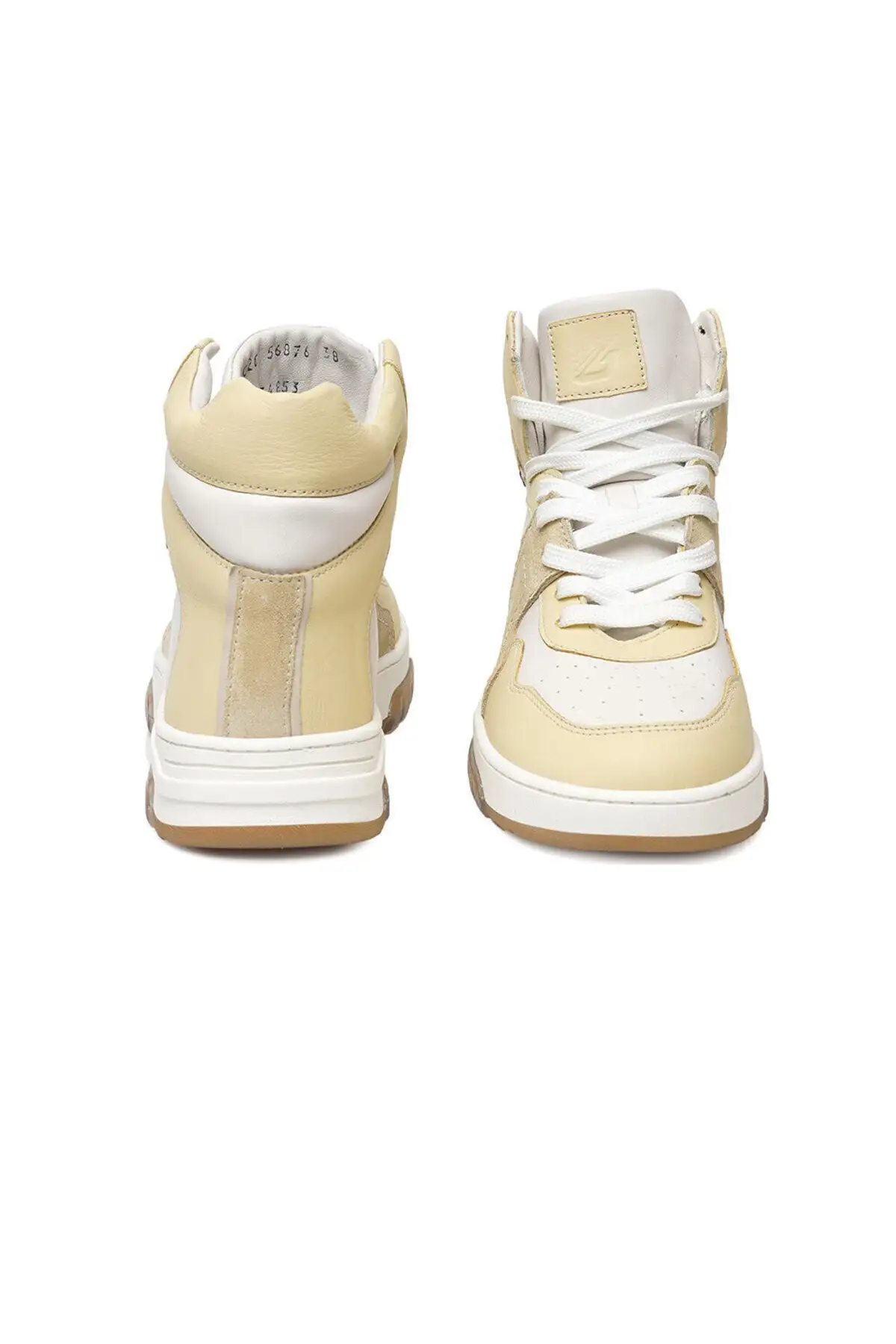 بوت و نیم بوت زنانه بوت اسنیکر چرمی واقعی زنانه سفید و زرد - 3461 بوت و نیم بوت زنانه بوت اسنیکر چرمی واقعی زنانه سفید و زرد - 3461