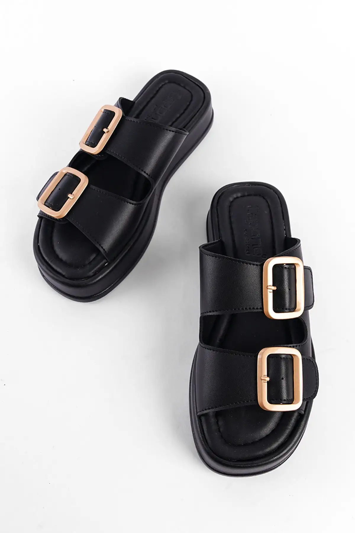 کفش راحتی خانه کفش زنانه با پاشنه لژدار و دو بند قفل‌دار - 3871