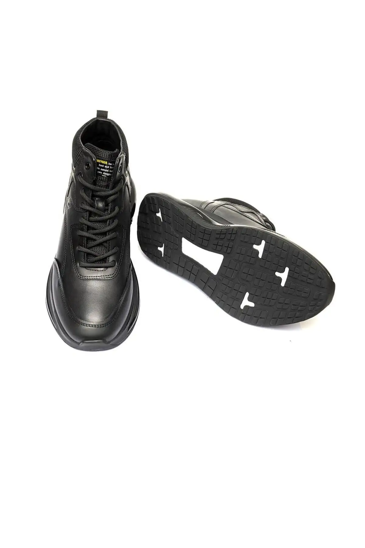 بوت مردانه کفش کتانی چرم طبیعی مشکی  3K1UB16490 - 4946 بوت مردانه کفش کتانی چرم طبیعی مشکی 3K1UB16490 - 4946