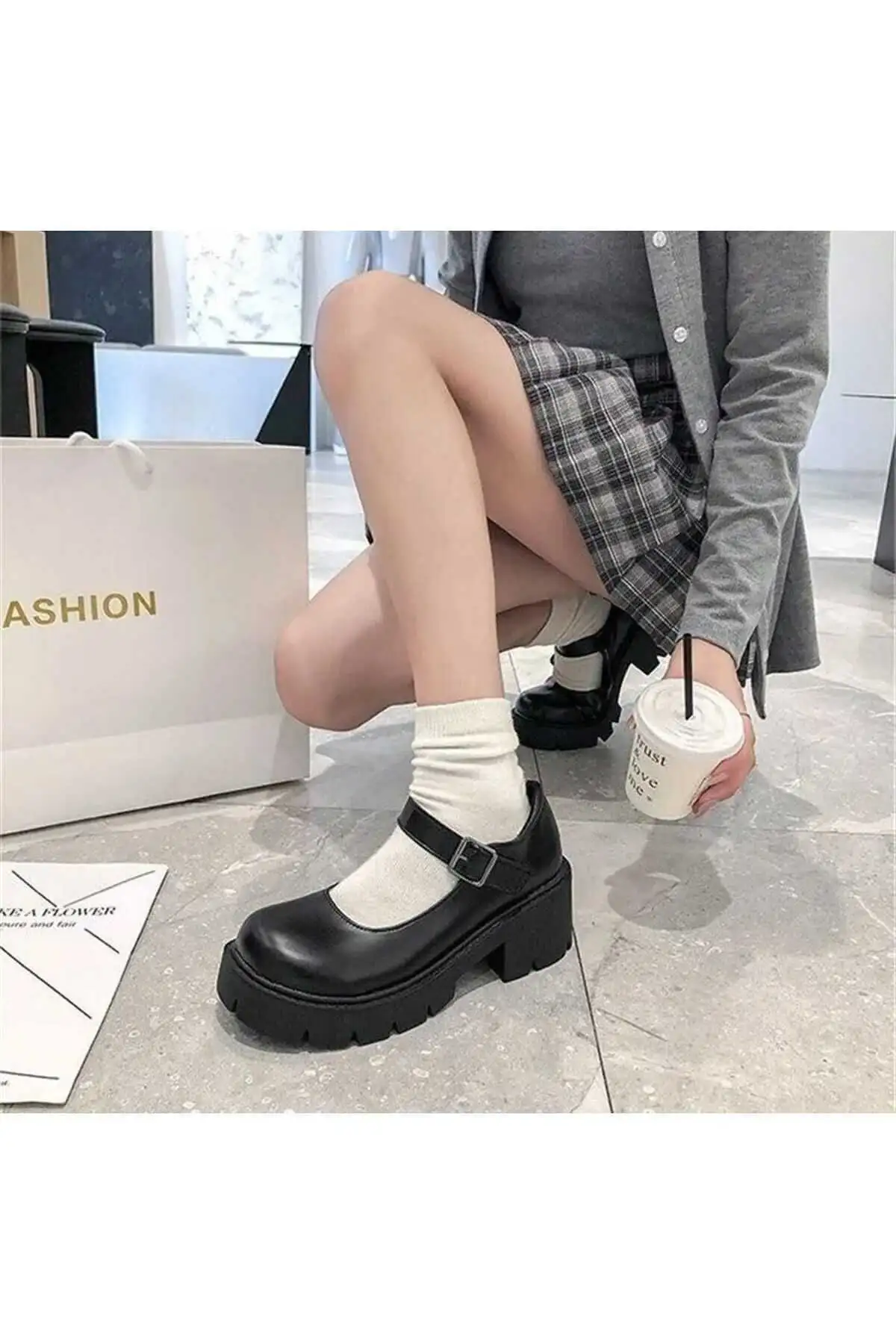 کفش روزمره مردانه  لولیتای سبک هاراجوکو اکسفورد مشکی - 4823 کفش روزمره مردانه لولیتای سبک هاراجوکو اکسفورد مشکی - 4823