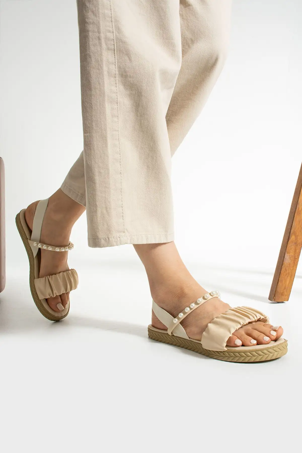 صندل کشی مرواریدی رنگ بژ - 3250 صندل کشی مرواریدی رنگ بژ - 3250