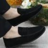 کفش رسمی مردانه 31020 لوافر چرم طبیعی سوئیدی مشکی - 5938