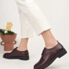 کفش اداری زنانه بنددار چرم طبیعی رنگ bordo - 6244