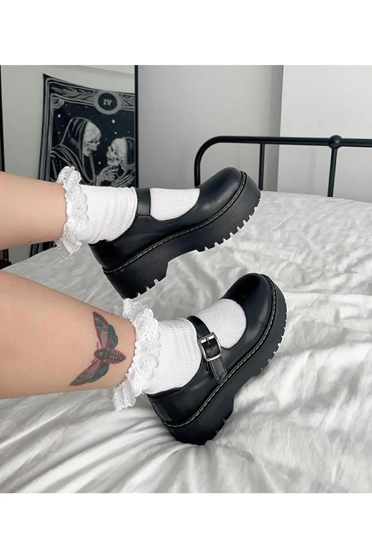 کفش روزمره مردانه  لولیتا بامبوکی با قفل مچ در سبک هاراجوکو - مشکی آکسفورد - 6393 کفش روزمره مردانه لولیتا بامبوکی با قفل مچ در سبک هاراجوکو - مشکی آکسفورد - 6393