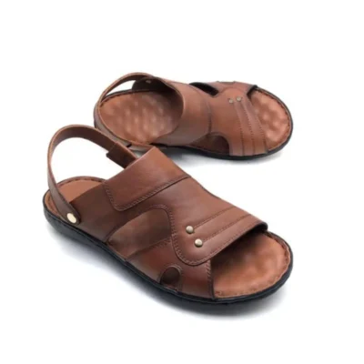 کفش سایز بزرگ مردانه سندل تمام اورتوپدیک چرم اصل - 6830