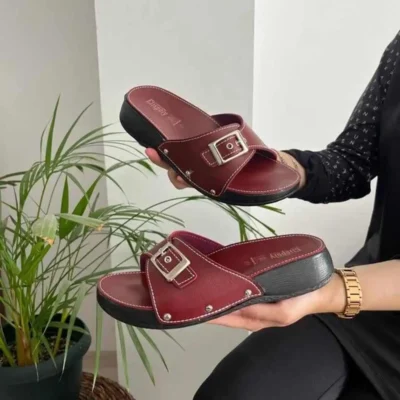 کفش راحتی خانه دمپایی زنانه با کفی آناتومیک طبی اورتپدیک کلاسیک با یک بند، دمپایی مادر، دمپایی خیابانی - 7009