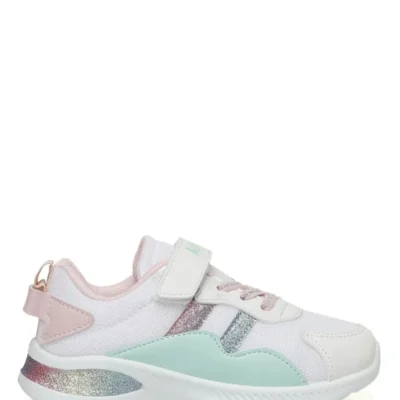 کفش دویدن (رانینگ) روزمره دخترانه سه رنگ دنا تی ایکس با طرح فیلۀ سفید/صورتی - 6915