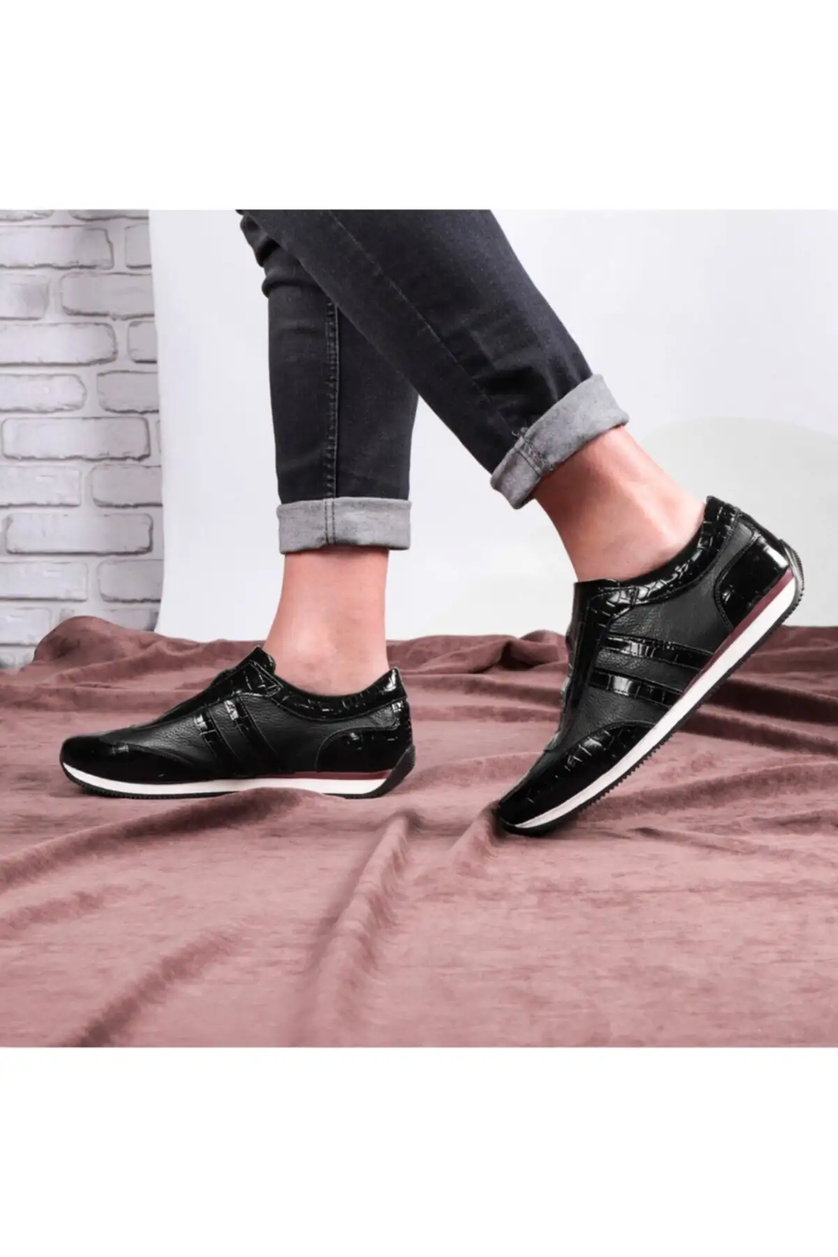 کفش سایز بزرگ مردانه  روزمره  چرمی شیک صنعتی سیاه - 6936 کفش سایز بزرگ مردانه روزمره چرمی شیک صنعتی سیاه - 6936