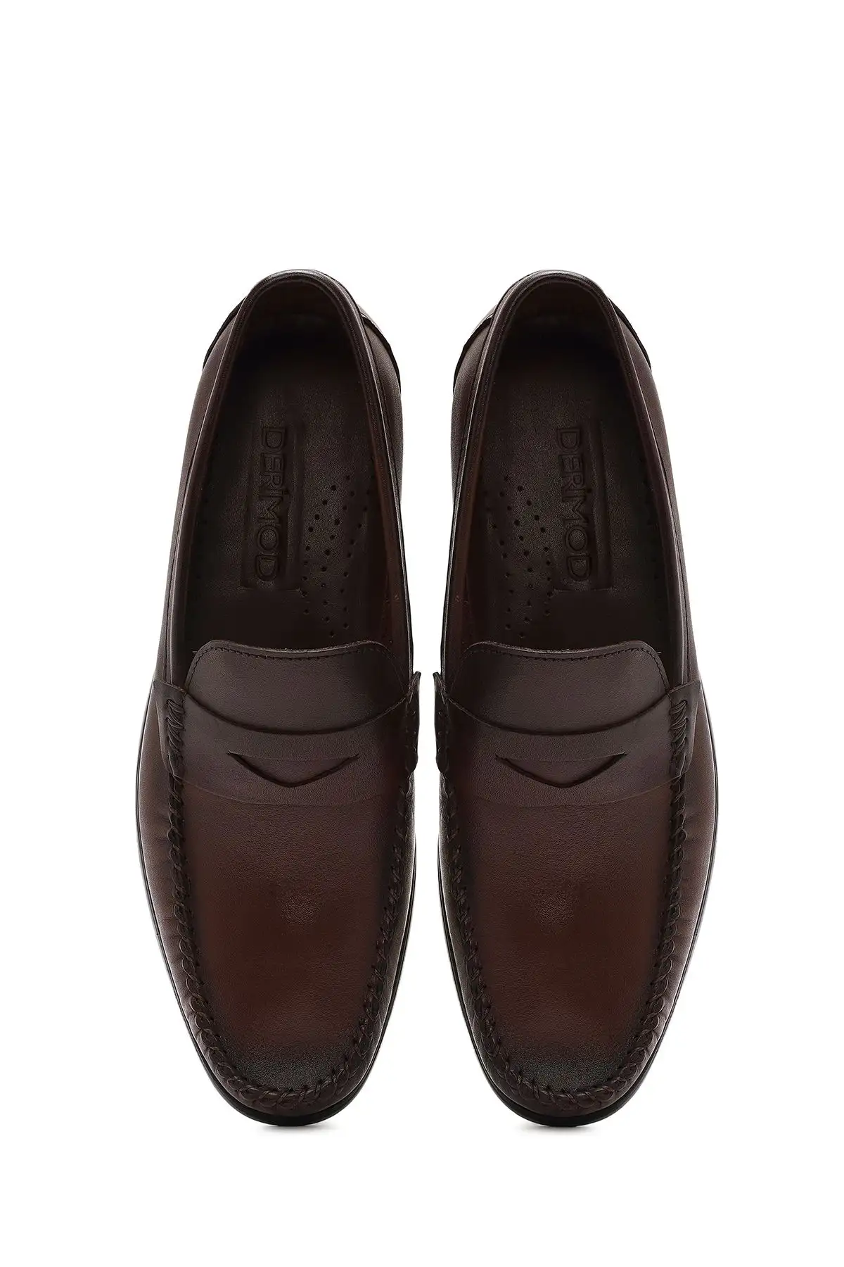 کفش روزمره مردانه  قهوهای چرم  راحتی لافر - 6070 کفش روزمره مردانه قهوهای چرم راحتی لافر - 6070