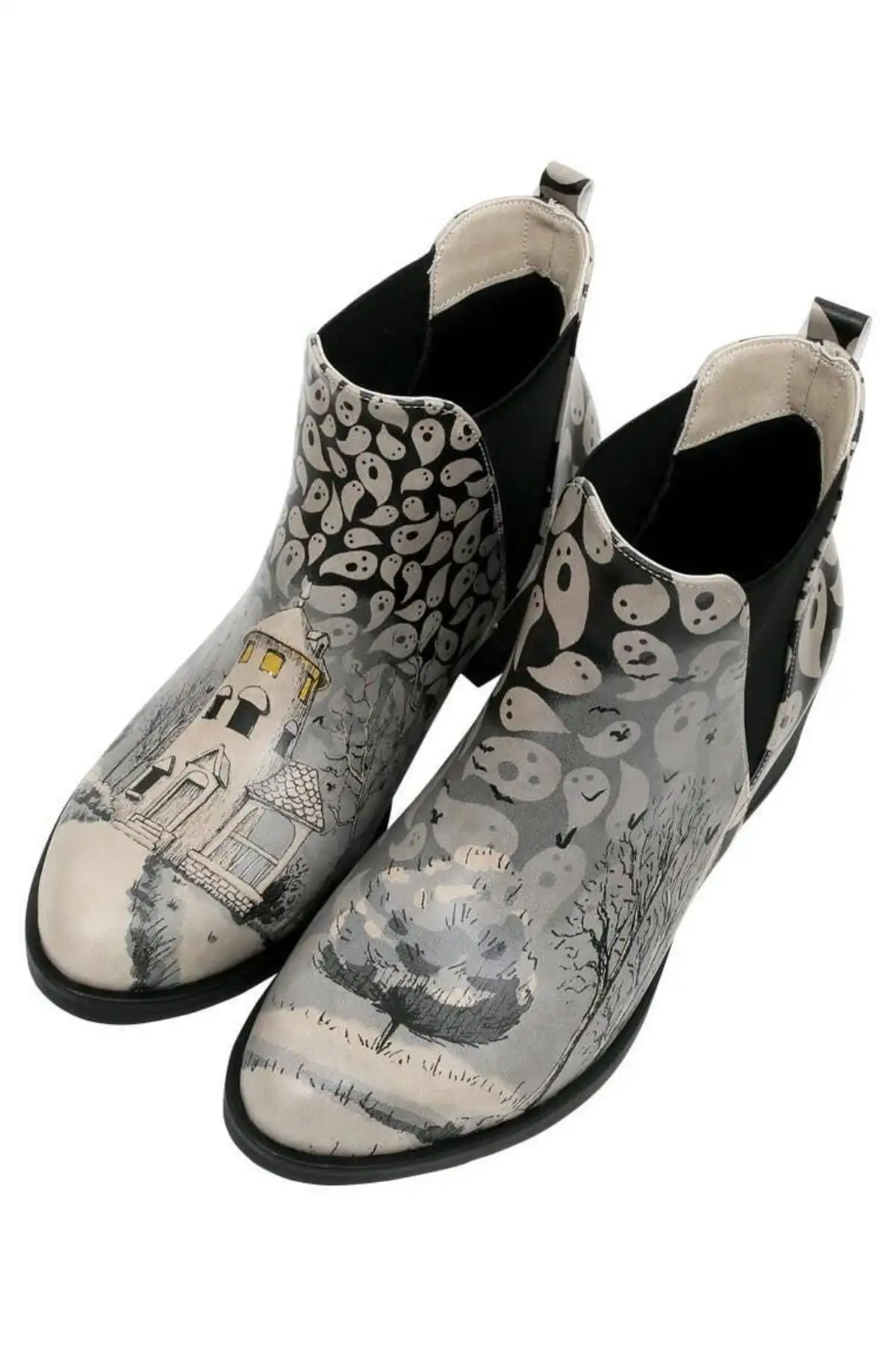 بوت و نیم بوت زنانه  مچدار  چرم گیاهی خاکستری - طراحی اسپکی تان - 6181 بوت و نیم بوت زنانه مچدار چرم گیاهی خاکستری - طراحی اسپکی تان - 6181