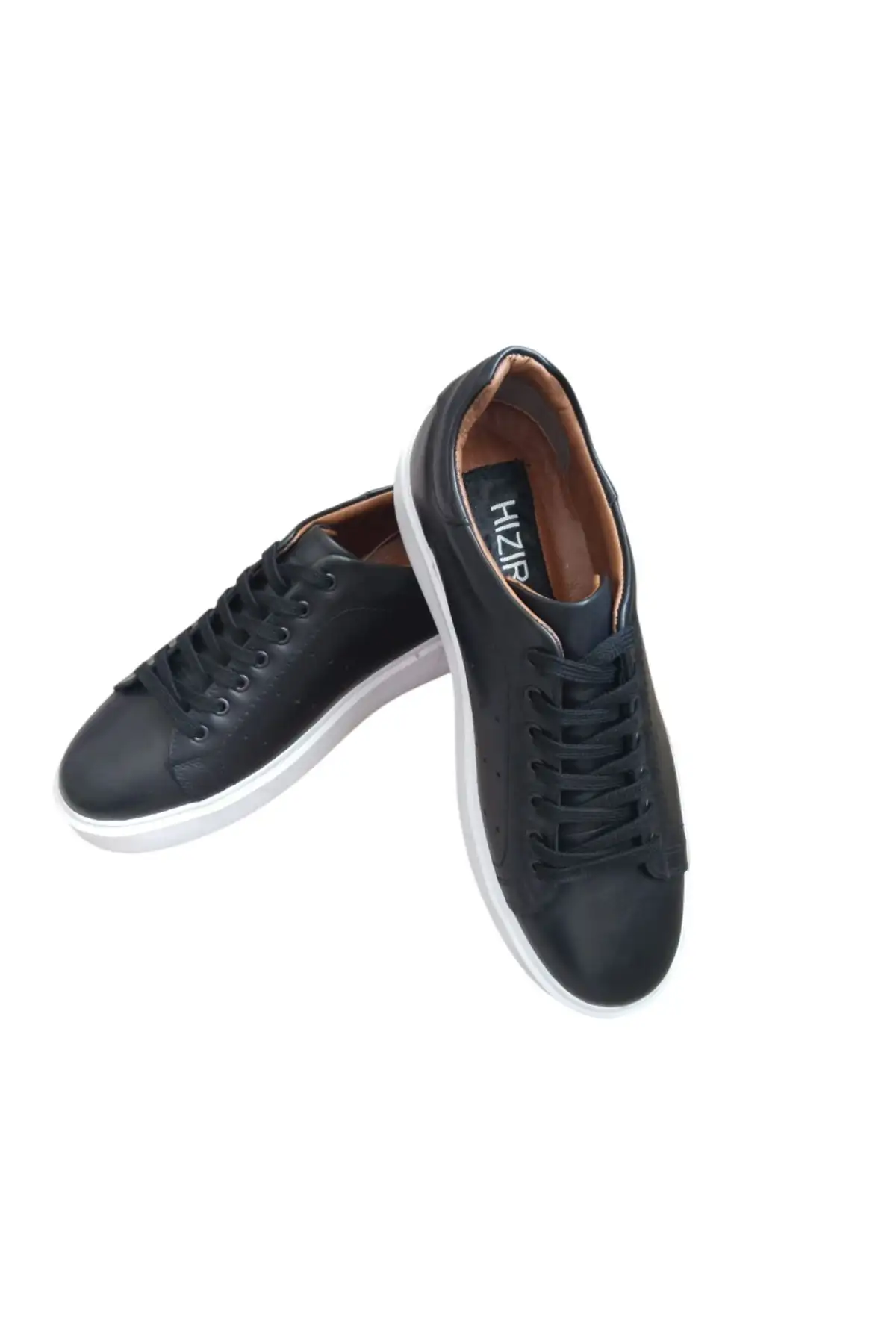 کفش ورزشی روزمره  راحتی چرم طبیعی سیاه - 5527 کفش ورزشی روزمره راحتی چرم طبیعی سیاه - 5527