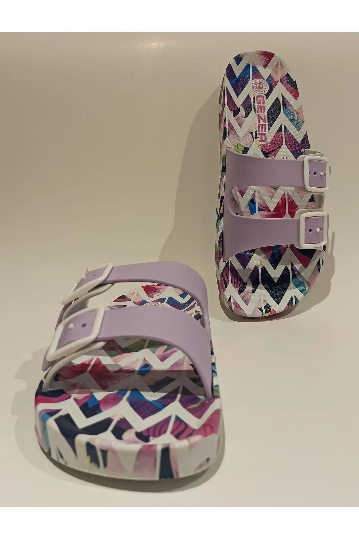 کفش راحتی خانه صندل آناتومیک با کفی قابل تنظیم و سگک برای ساحل، استخر، بالکن، تراس، حمام، و خیابان - 6346