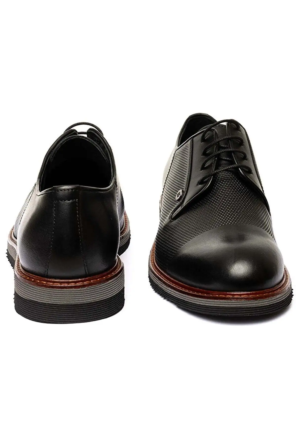 کفش رسمی مردانه کلاسیک مشکی از چرم طبیعی ۳K1KA75130 - 6955