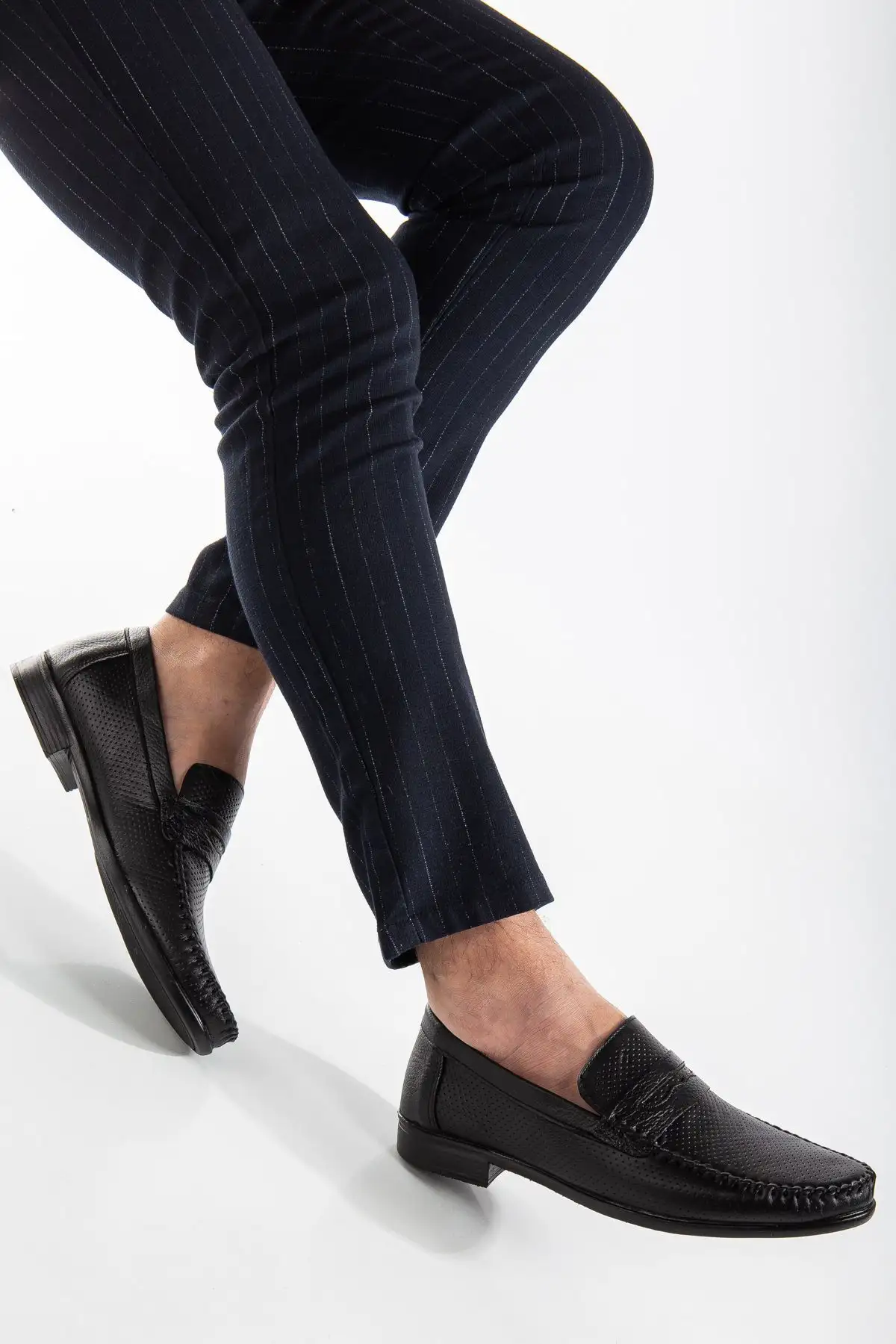 کفش رسمی مردانه روزمره راحت مشکی با جلد طبیعی - 6021 کفش رسمی مردانه روزمره راحت مشکی با جلد طبیعی - 6021