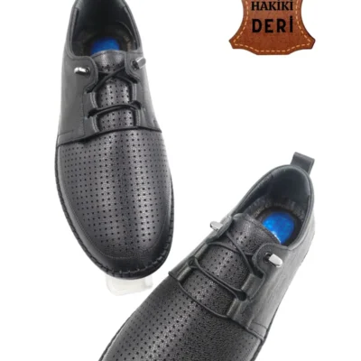 کفش رسمی مردانه روزمره داخلی و خارجی از چرم واقعی، فوق‌العاده سبک و راحت با طراحی کاملاً ارتوپدی و ژل‌دار. - 6025