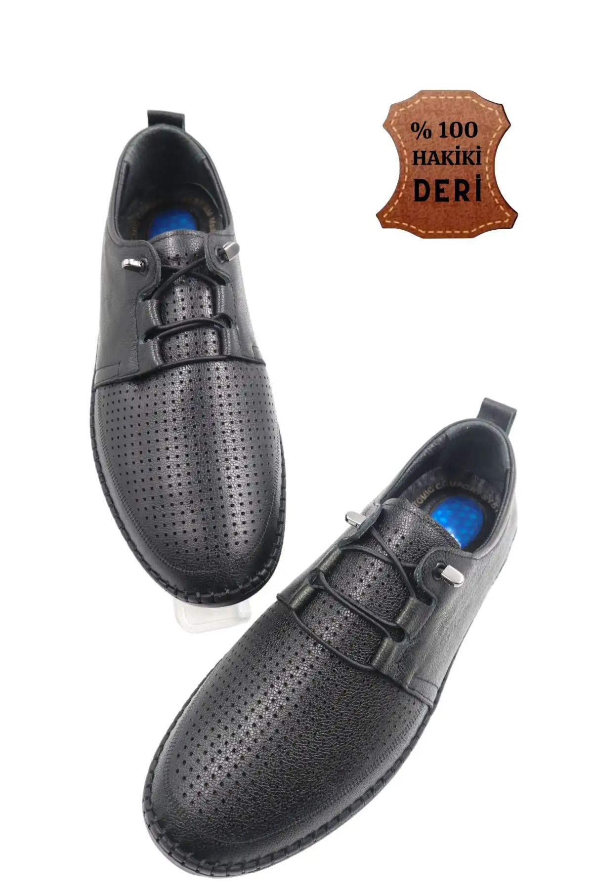 کفش رسمی مردانه روزمره داخلی و خارجی از چرم واقعی، فوق‌العاده سبک و راحت با طراحی کاملاً ارتوپدی و ژل‌دار. - 6025