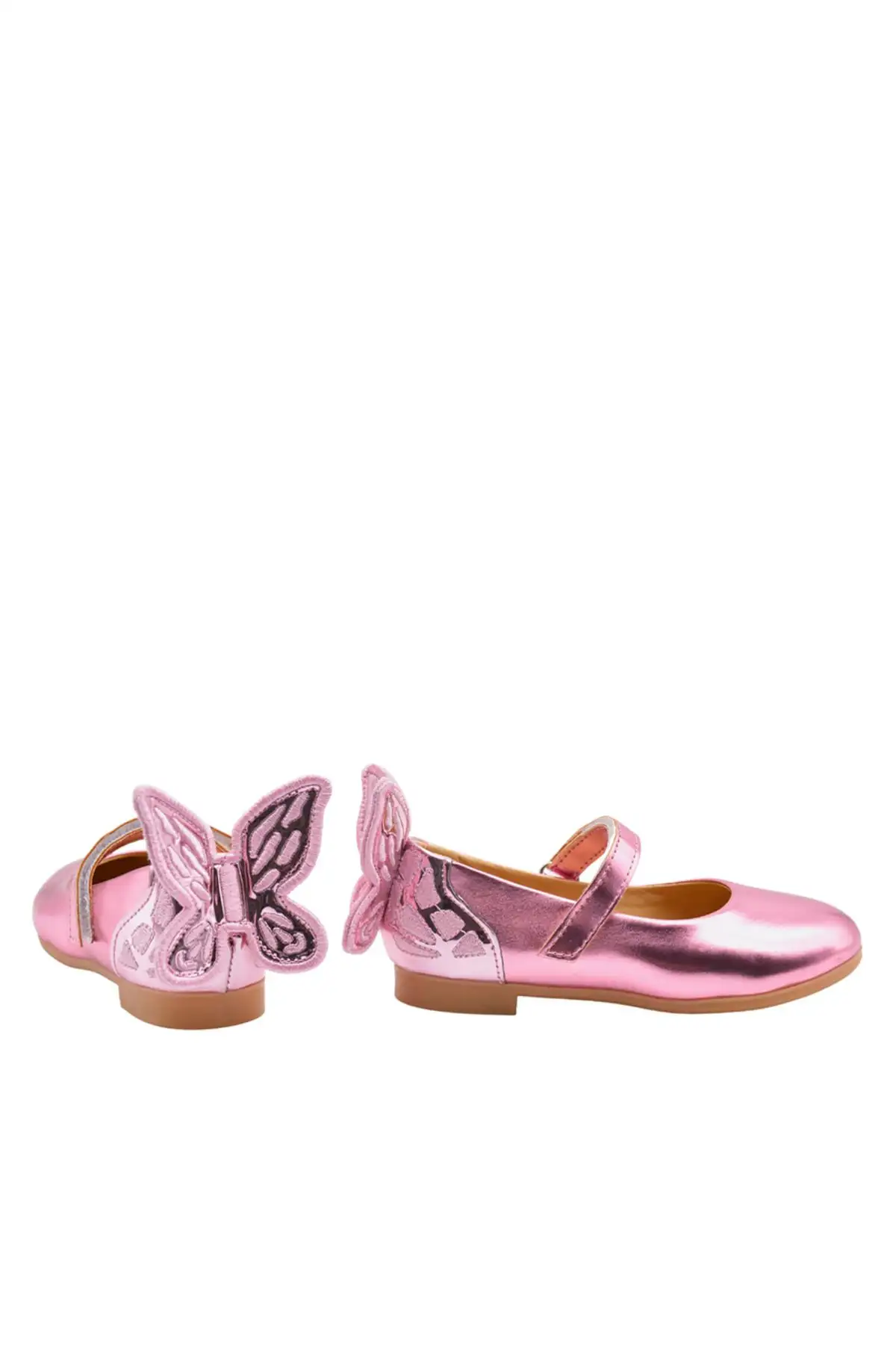 کفش دخترانه  باله  با جزئیات شکل پروانه، رنگ صورتی - 5829 کفش دخترانه باله با جزئیات شکل پروانه، رنگ صورتی - 5829