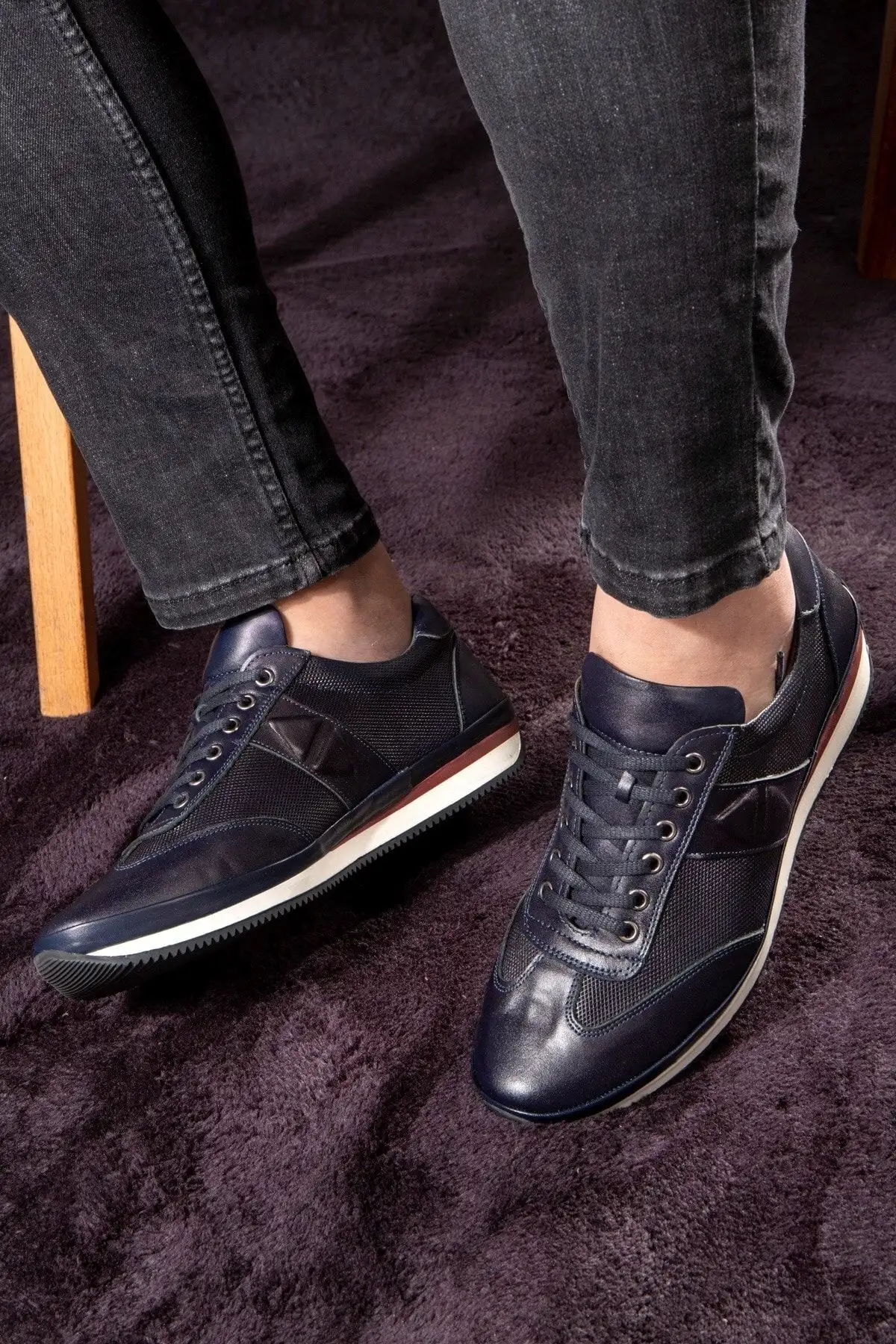 کفش سایز بزرگ مردانه استریپ  روزمره  از چرم طبیعی،  کژوال،  100% چرم،  چهار فصل - 6712 کفش سایز بزرگ مردانه استریپ روزمره از چرم طبیعی، کژوال، 100% چرم، چهار فصل - 6712